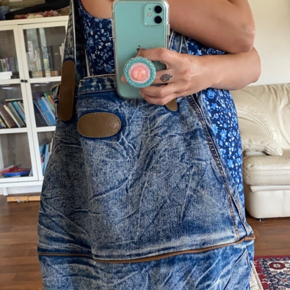 80s denim jean tote hobo oversized purse bag - Picture 8 of 8